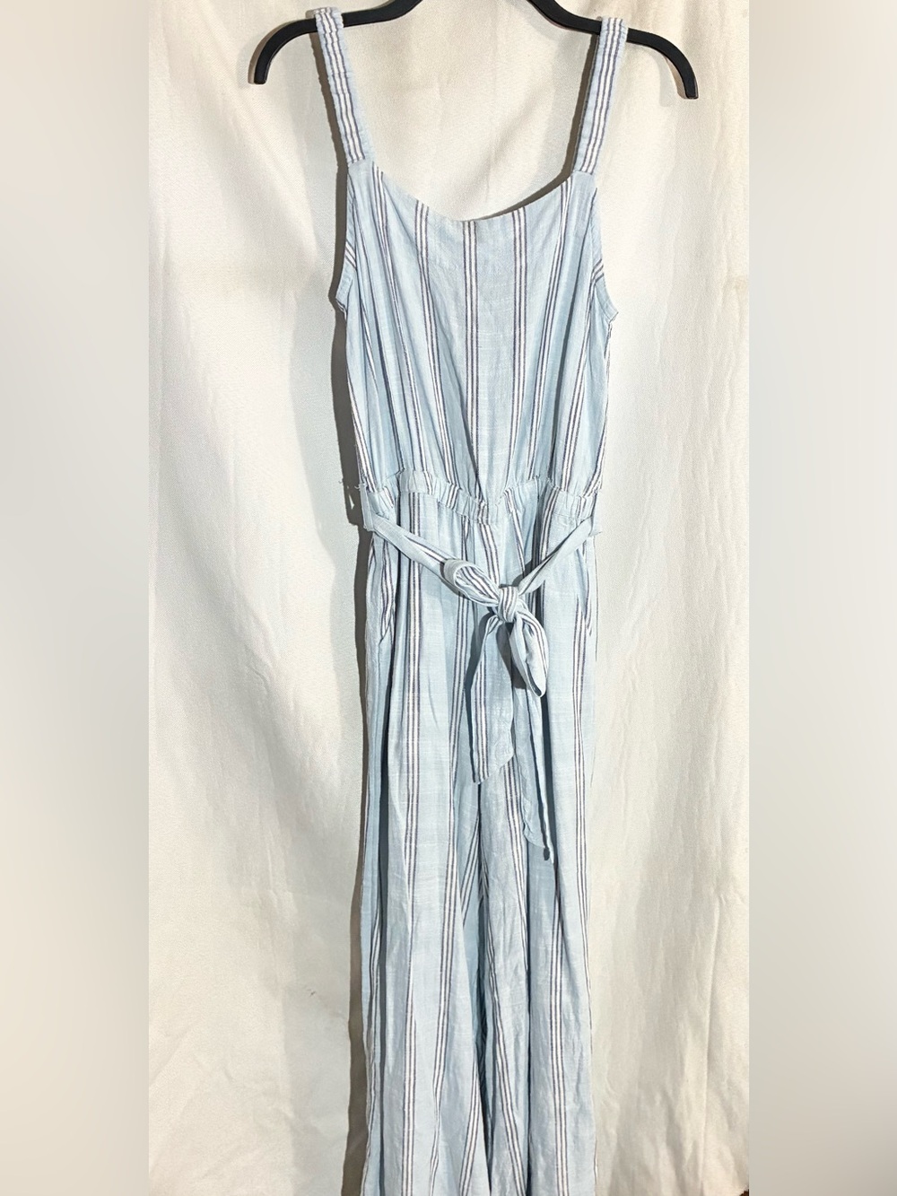 Splendid Linen Blend Jumpsuit Sz S Belted Pockets Breathable Organic Beach